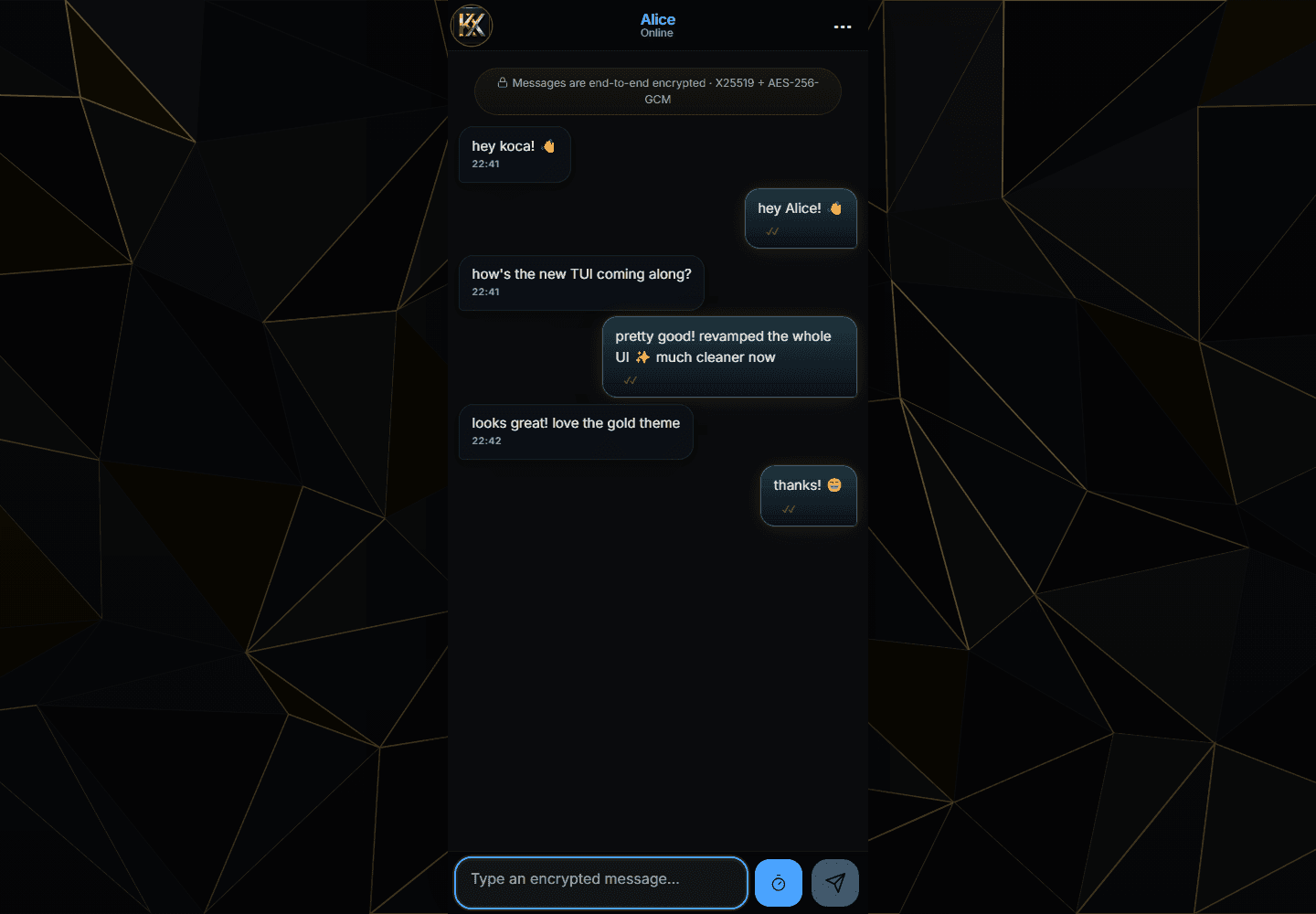 KocaX Messenger productinterface